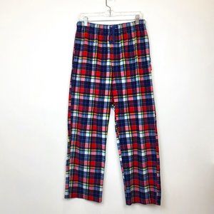 IZOD Men's Blue Red Plaid Flannel Fleece Loungewear Sleep Pants, Size Small, GUC